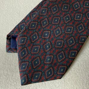 Vintage 80s 90s Liberty of London Silk Tie Burgundy Navy Collector Pattern
